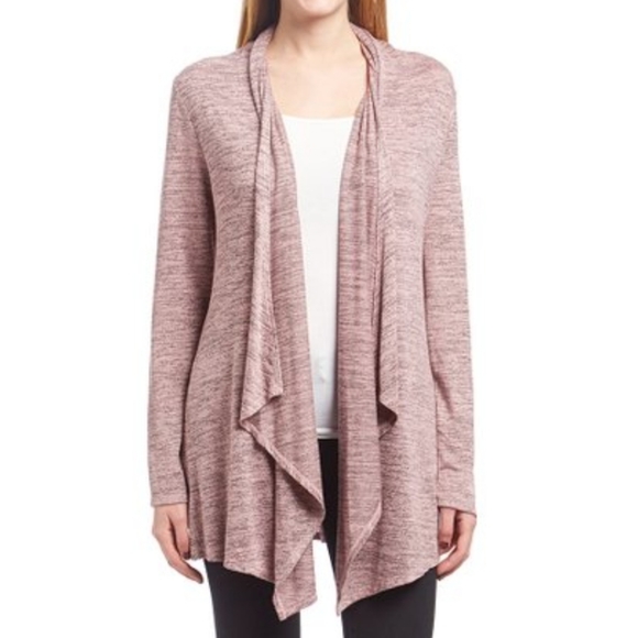 NWOT Naif L layered cardigan lightweight marled grey soft flowy boho - Picture 9 of 9